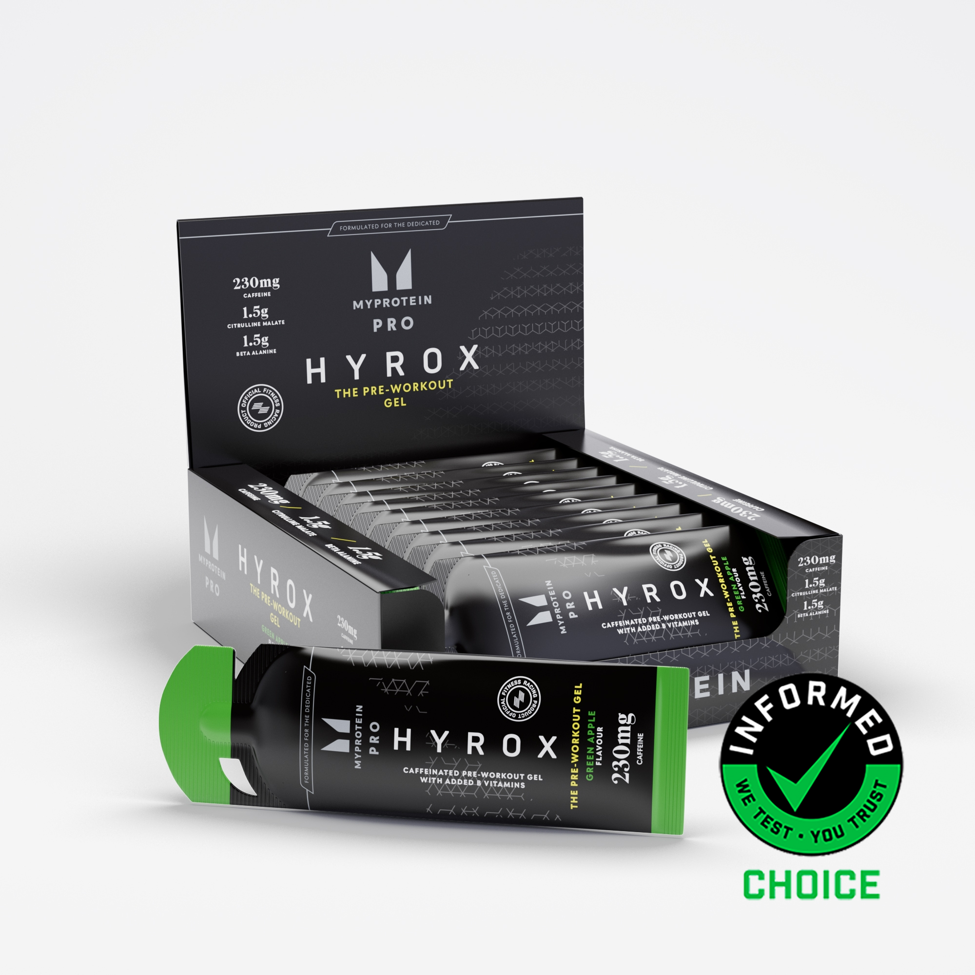 Pre-Workout Gel - 12 x 50g - Green Apple (HYROX Edition) Obrázek 1