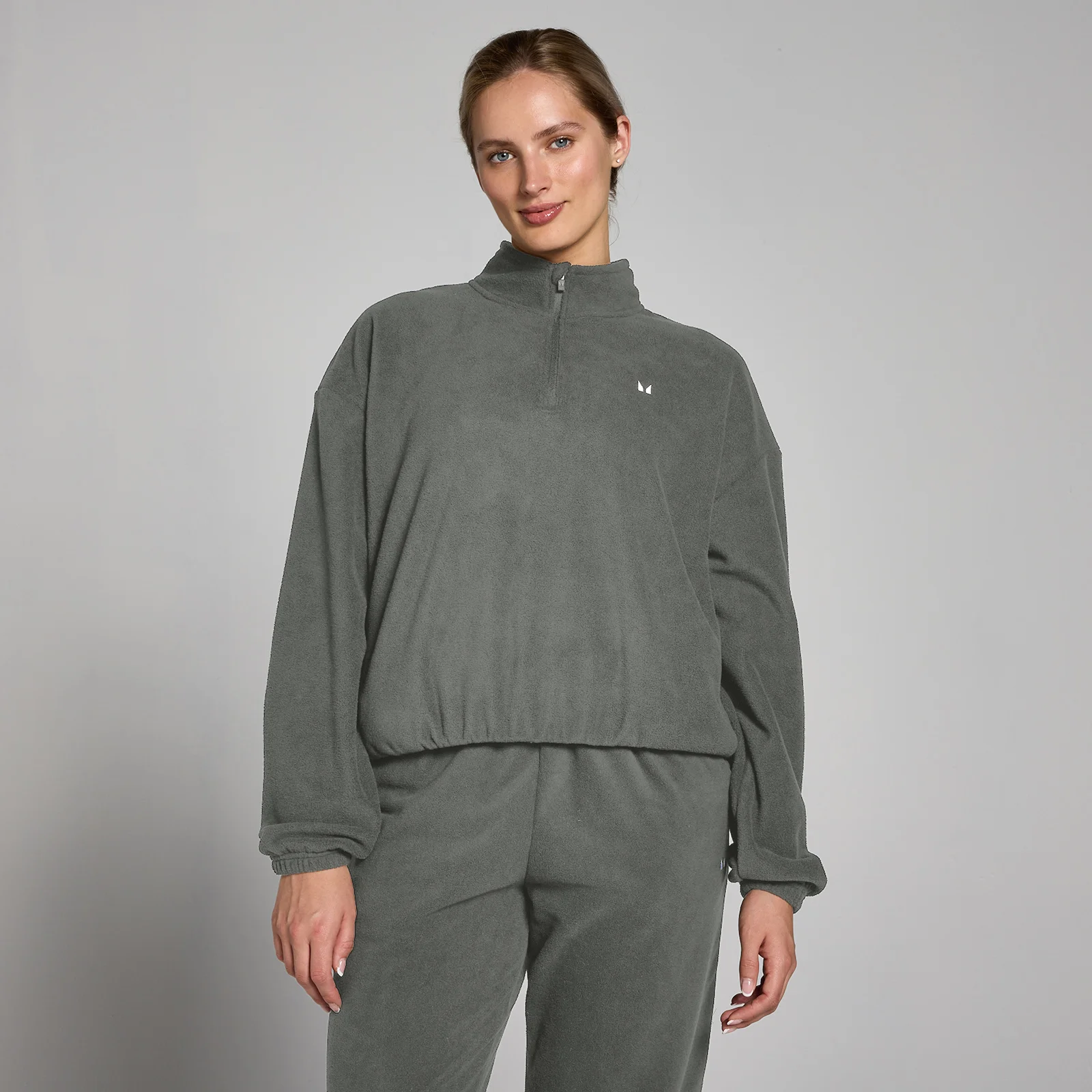 MP Dámská Funnel Neck 1/4 Zip Fleecová Mikina – Kovově Šedá - M Obrázek 1