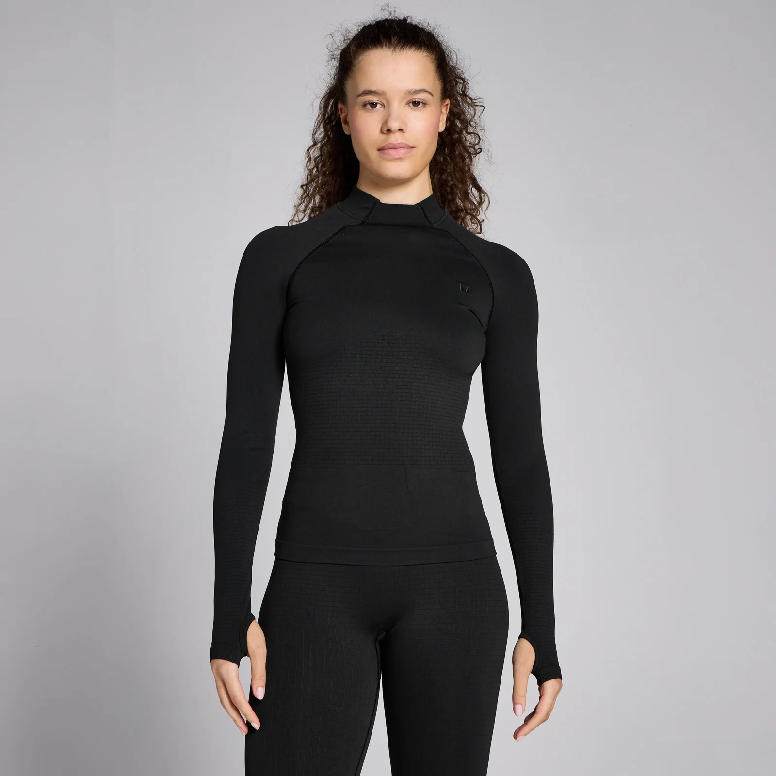 MP Dámský Lifestyle Waffle Seamless Top S Dlouhým Rukávem – Černý - XS Obrázek 1