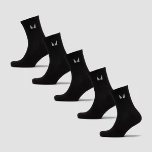 MP Unisex Crew Socks (5 Pack) - Black - Size UK 6-8
