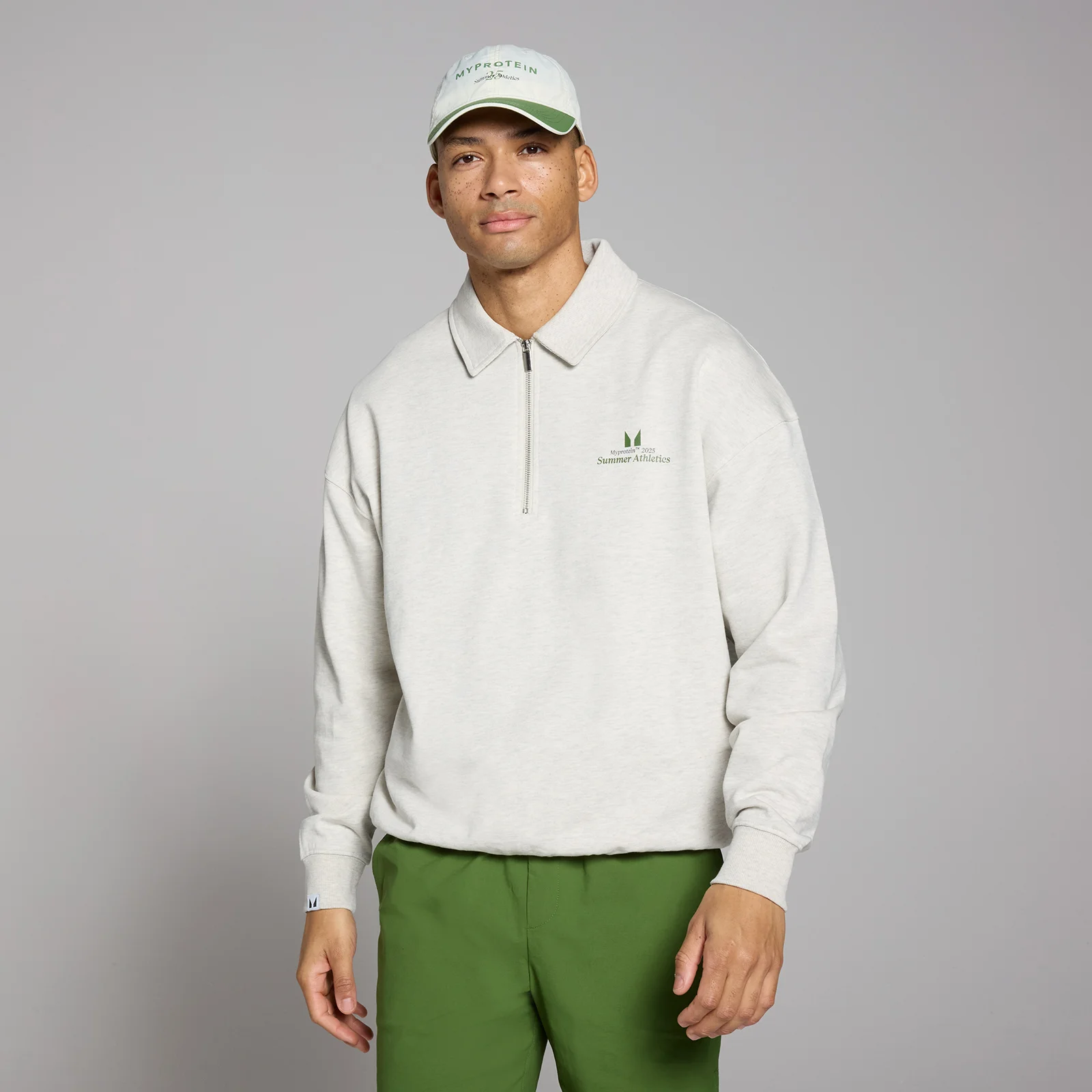 MP Pánský Lifestyle Collared 1/4 Zip – Šedý Melír - XL Obrázek 1