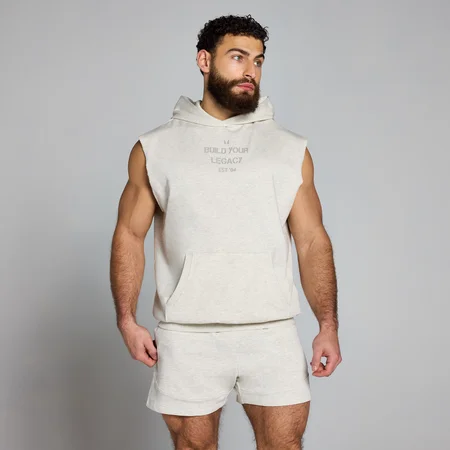 MP Pánská Origin Washed Graphic Mikina Bez Rukávů – Šedý Melír