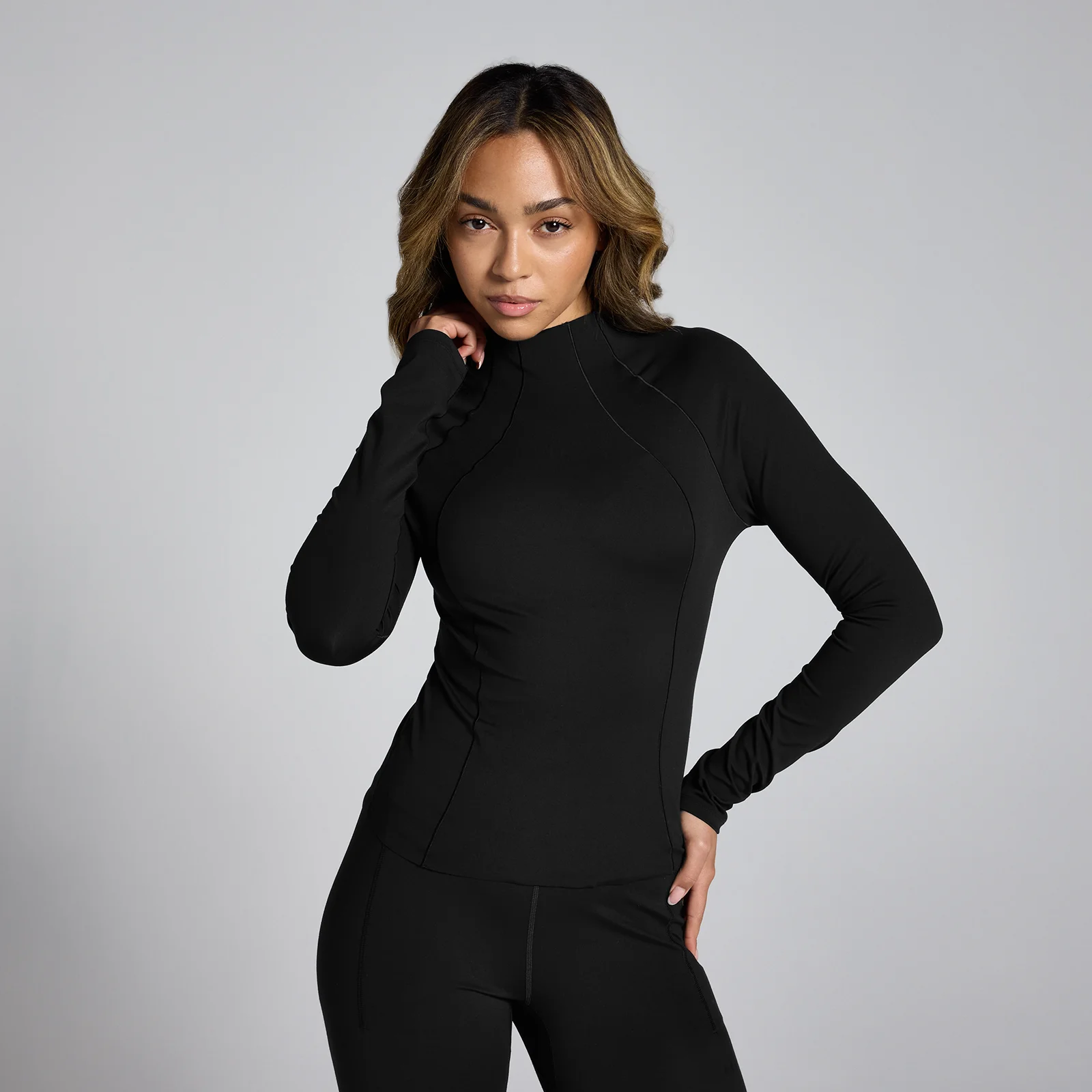 MP Dámský Lifestyle Funnel Neck Sheer Top – Černý - XS Obrázek 1