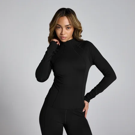 MP Dámský Lifestyle Funnel Neck Sheer Top – Černý