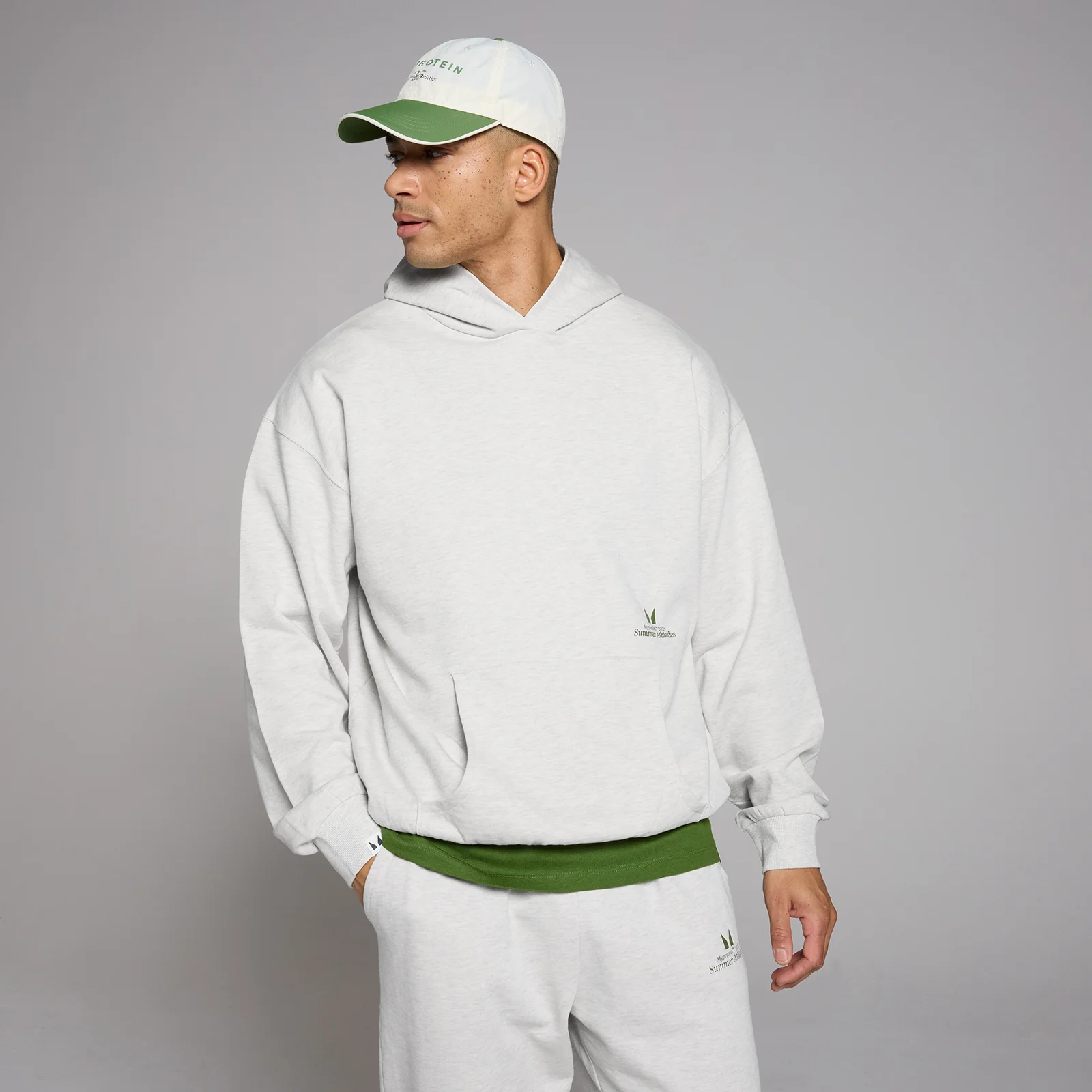 MP Lifestyle Oversized Mikina S Kapucí – Šedý Melír - S-M Obrázek 1