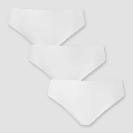 MP Dámské Mid Rise No VPL Bikini Kalhotky (3 ks v balení) – Bílé