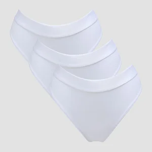 MP Dámské Mid Rise Bikini Kalhotky (3 ks v balení) – Bílé - Size L