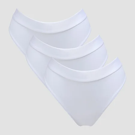 MP Dámské Mid Rise Bikini Kalhotky (3 ks v balení) – Bílé