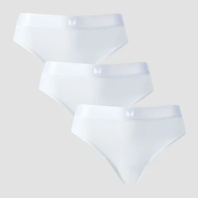 MP Dámské Mid Rise Bikini Kalhotky (3 ks v balení) – Bílé - M Obrázek 6