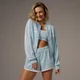 MP X Tatiana Contrast Track Zip Up Bunda – Světlá Aqua