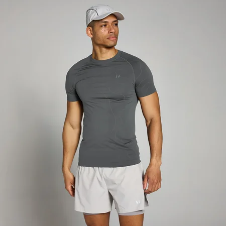 MP Pánské Velocity Muscle Fit Seamless Tričko – Tmavě Šedé