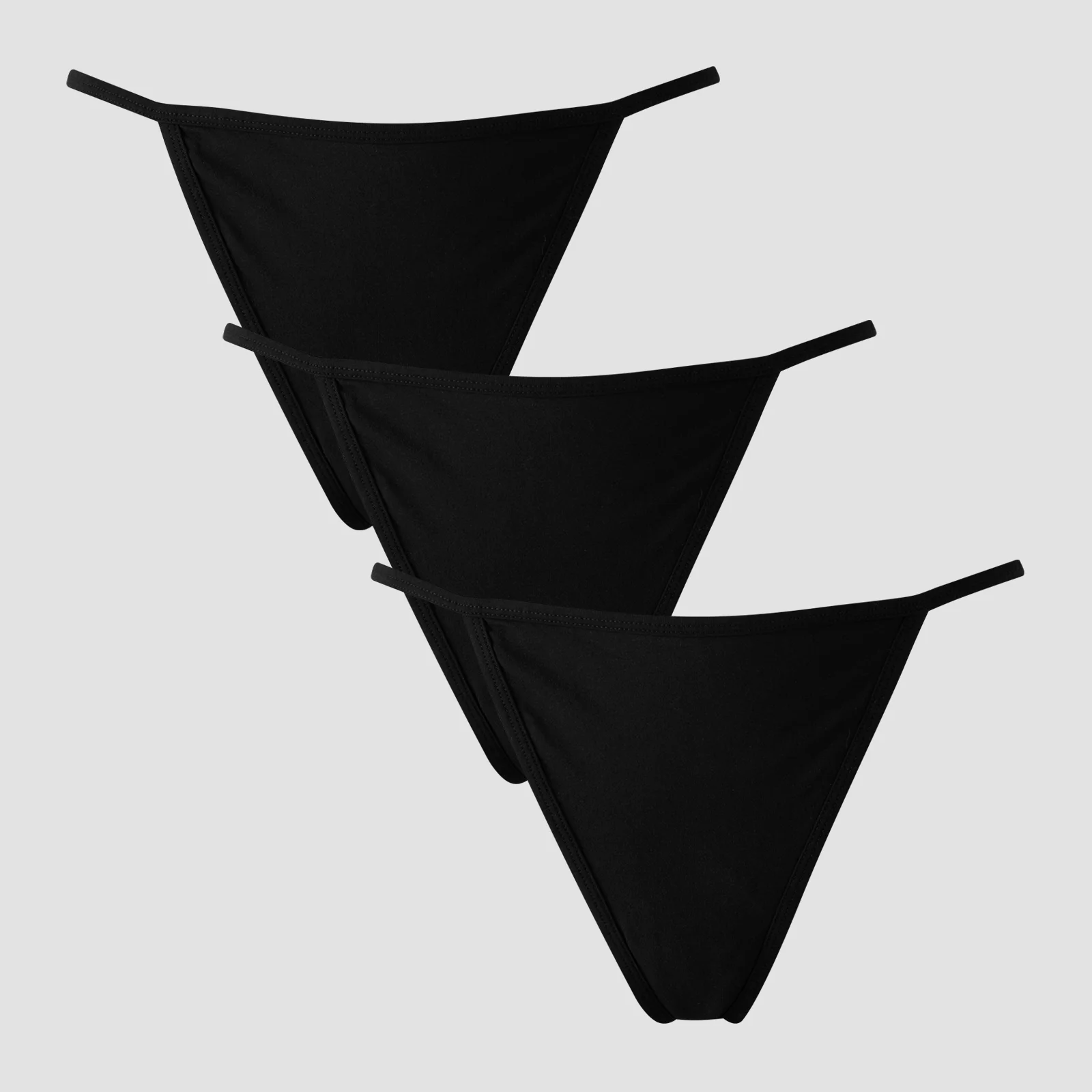 MP Dámská Mid Rise G-String (3 ks v balení) – Černá - M Obrázek 1