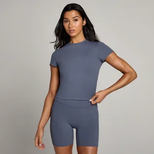 MP Dámské Tempo Body Fit Tričko s Krátkým Rukávem – Uhlově Modré - Size XS
