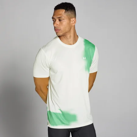 MP Pánské Velocity Mesh Print Tričko – Mlhavé Zelené