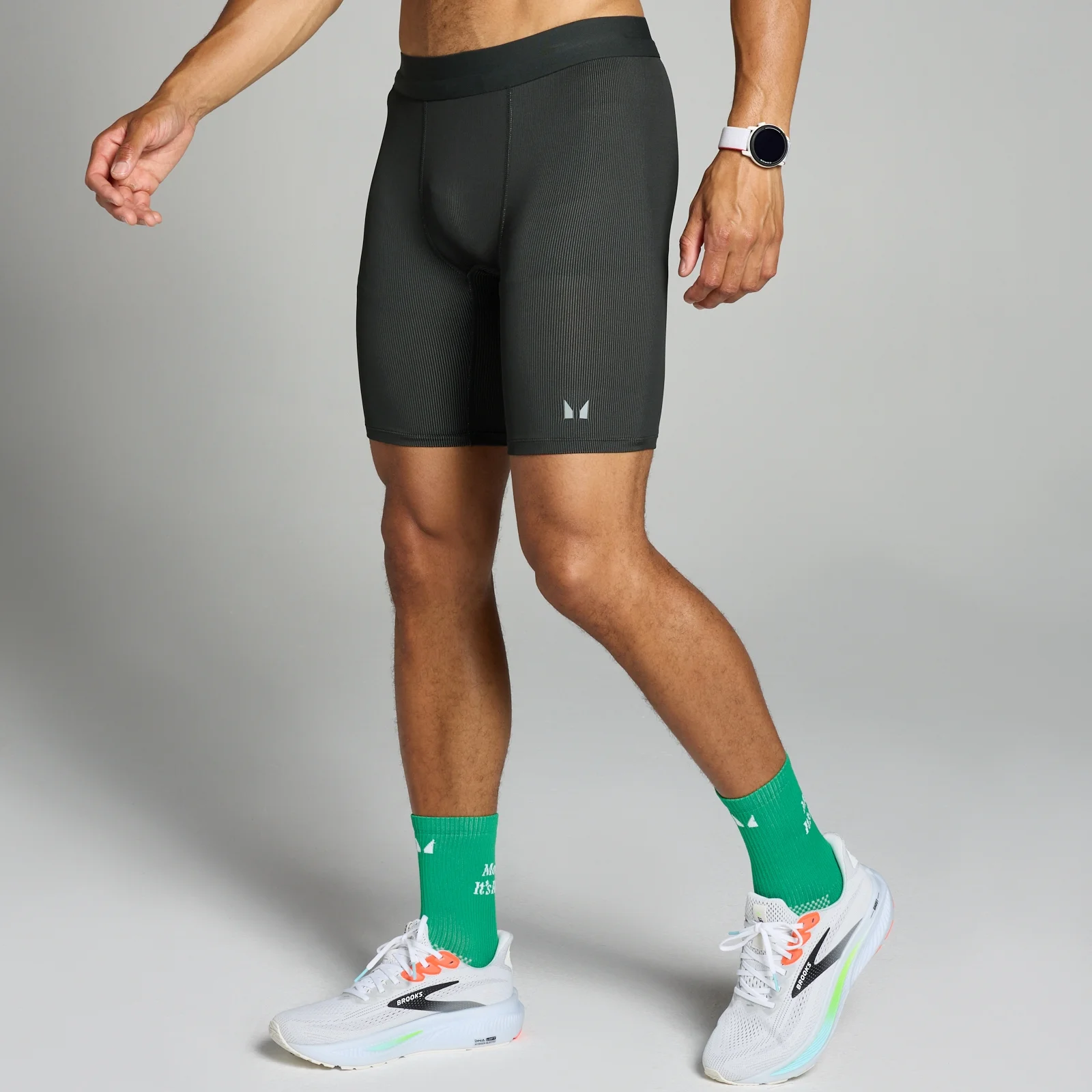 MP Pánské Velocity Contrast Ribbed Baselayer Šortky – Černé - XS Obrázek 1