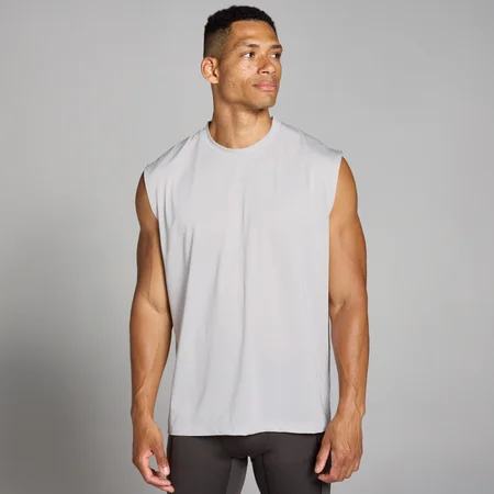 MP Pánské Tempo Oversized Mesh Training Tričko Bez Rukávů – Světle Šedé