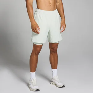 MP Pánské Training Šortky 2 v 1 – Mlhavě Zelené - Size XS