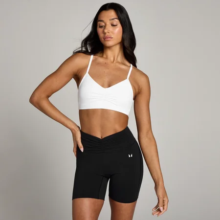 MP Dámská Tempo Ruched Front Sportovní Podprsenka – Bílá