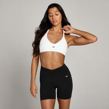 MP Dámská Tempo Halterneck Open Back Sportovní Podprsenka – Bílá