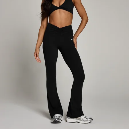 MP Dámské Tempo Ruched Front Flared Legíny – Černé