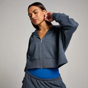 MP Dámská Tempo Cropped Zip Through Mikina S Kapucí – Půlnoc - Size M