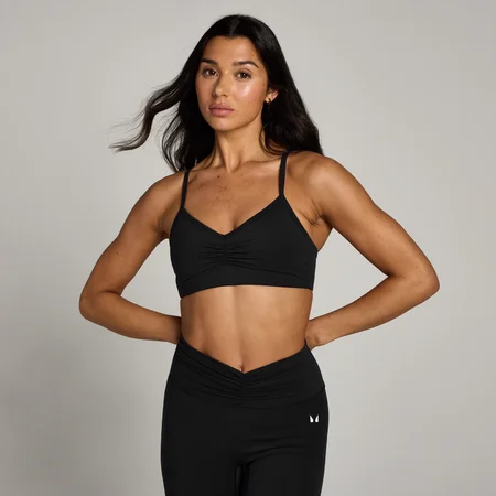 MP Dámská Tempo Ruched Front Sportovní Podprsenka – Černá