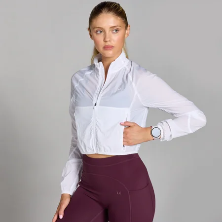 MP Dámská Velocity Slim Fit Cropped Větrovka – Bílá