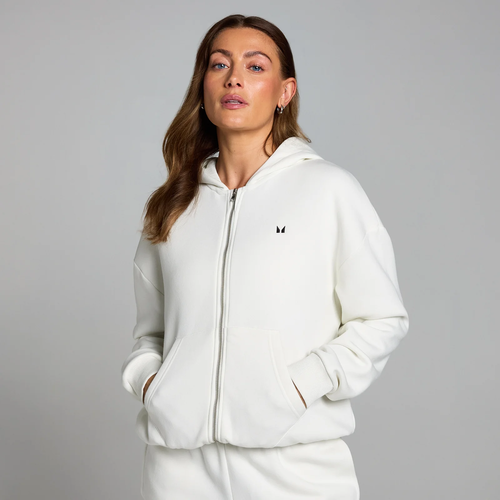 MP Dámská Basics Mikina S Kapucí Na Zip – Oblak - XS Obrázek 1