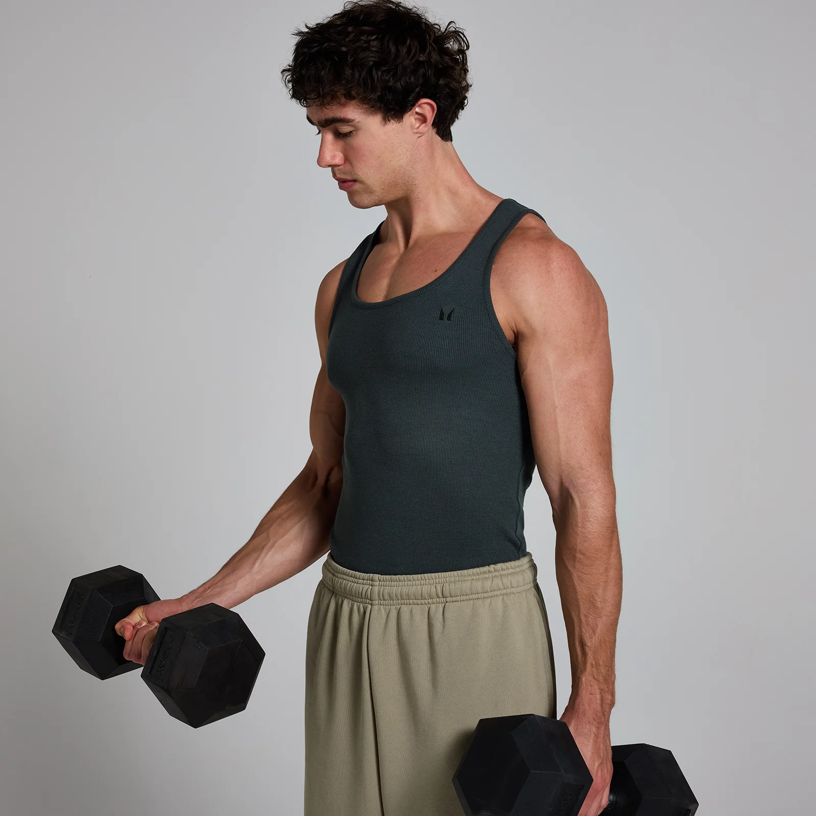 MP Men's Lift Ribbed Muscle Fit Tank - Washed Black - XS Obrázek 1