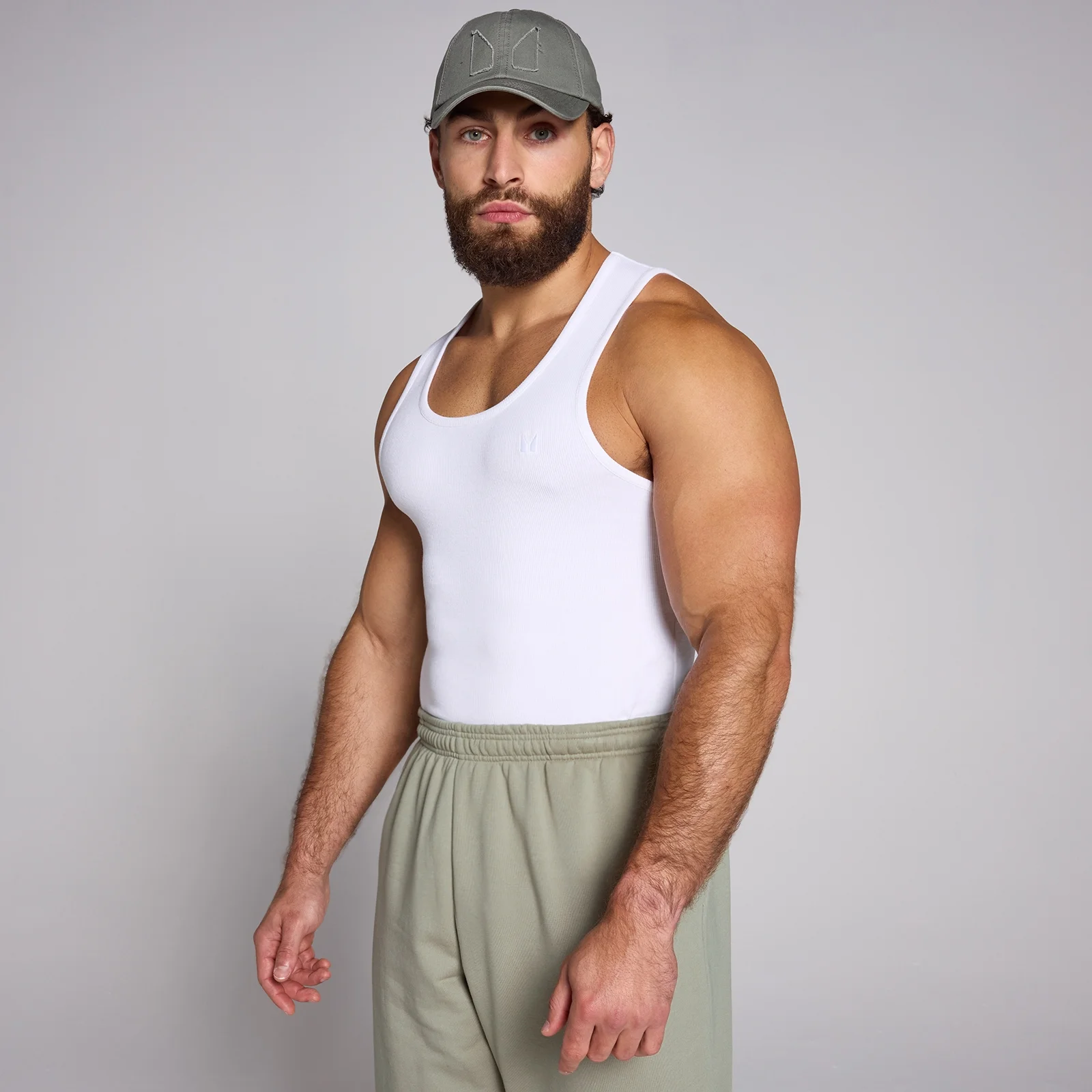 MP Men's Lift Ribbed Muscle Fit Tank - White - XS Obrázek 1