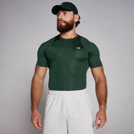 MP Pánské Training Baselayer Tričko s Krátkým Rukávem – Tmavě Smaragdové