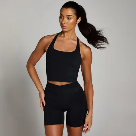 MP Dámské Tempo Strappy Racerback Tričko Bez Rukávů – Černé