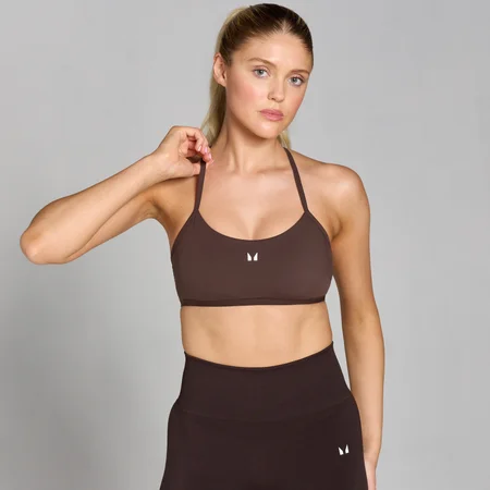 MP Dámská Tempo Strappy Back Sportovní Podprsenka – Čokoládová