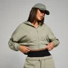 MP Dámská Cropped Applique Mikina S Kapucí Na Zip – Tmavě Šalvějová