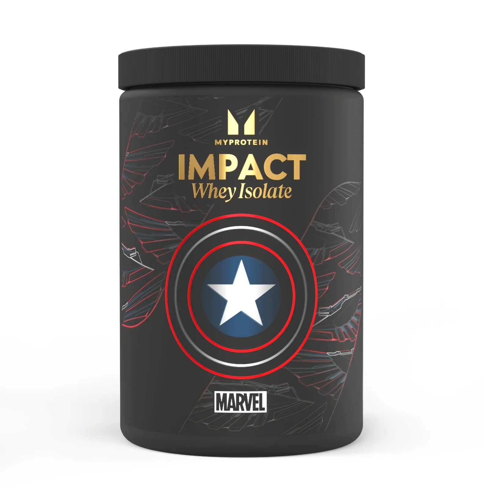 Impact Whey Isolate — Captain America — Vanilkovo-malinový Obrázek 1