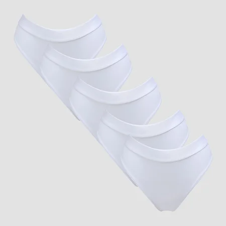 MP Dámské Mid Rise Bikini Kalhotky (5 ks v balení) – Bílé