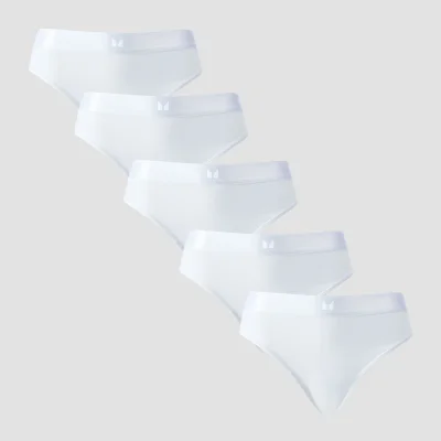 MP Dámské Mid Rise Bikini Kalhotky (5 ks v balení) – Bílé - L Obrázek 6