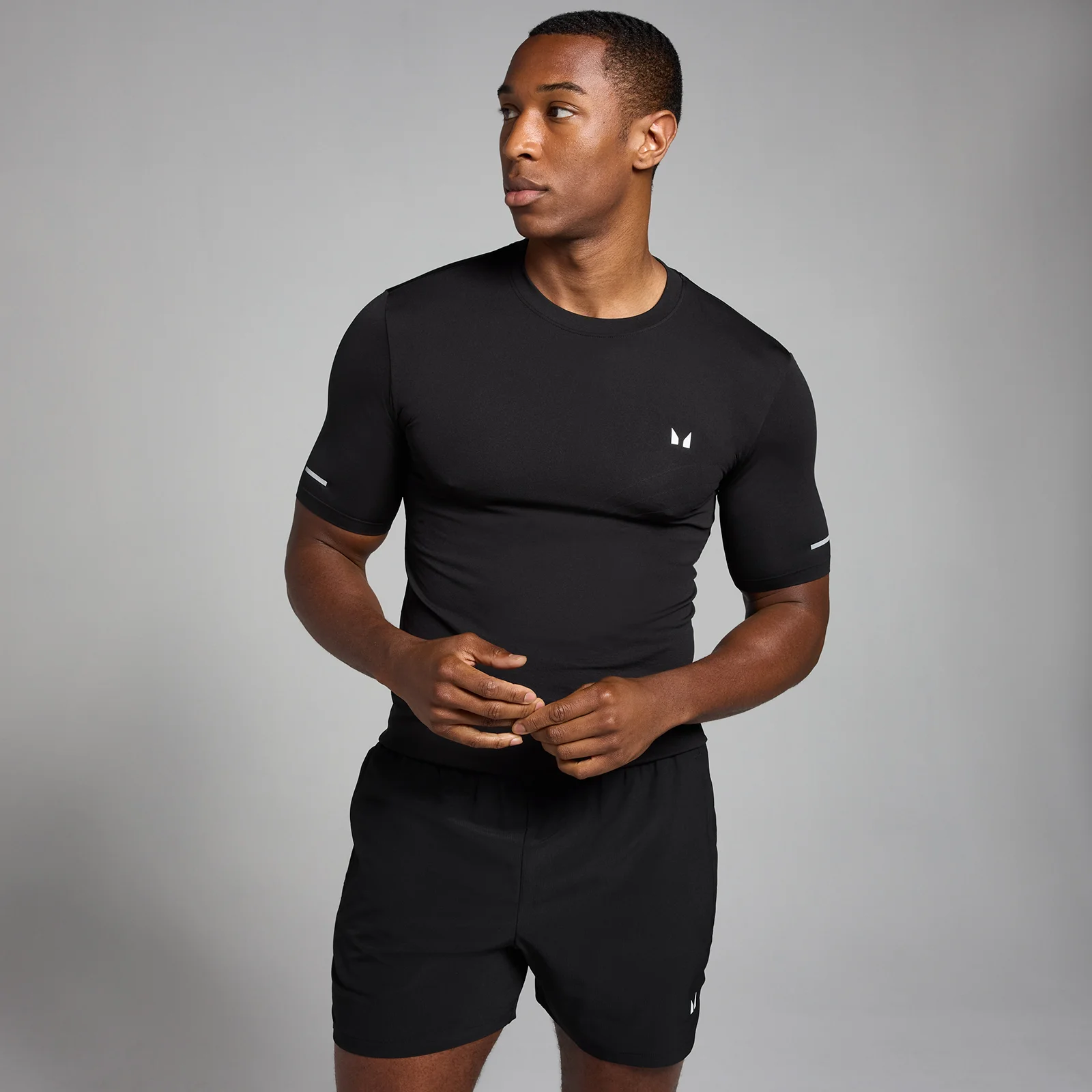 MP Pánské Active Seamless Printed Tričko – Černé - XS Obrázek 1