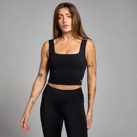 MP Dámské Active Square Neck Tričko Bez Rukávů – Černé