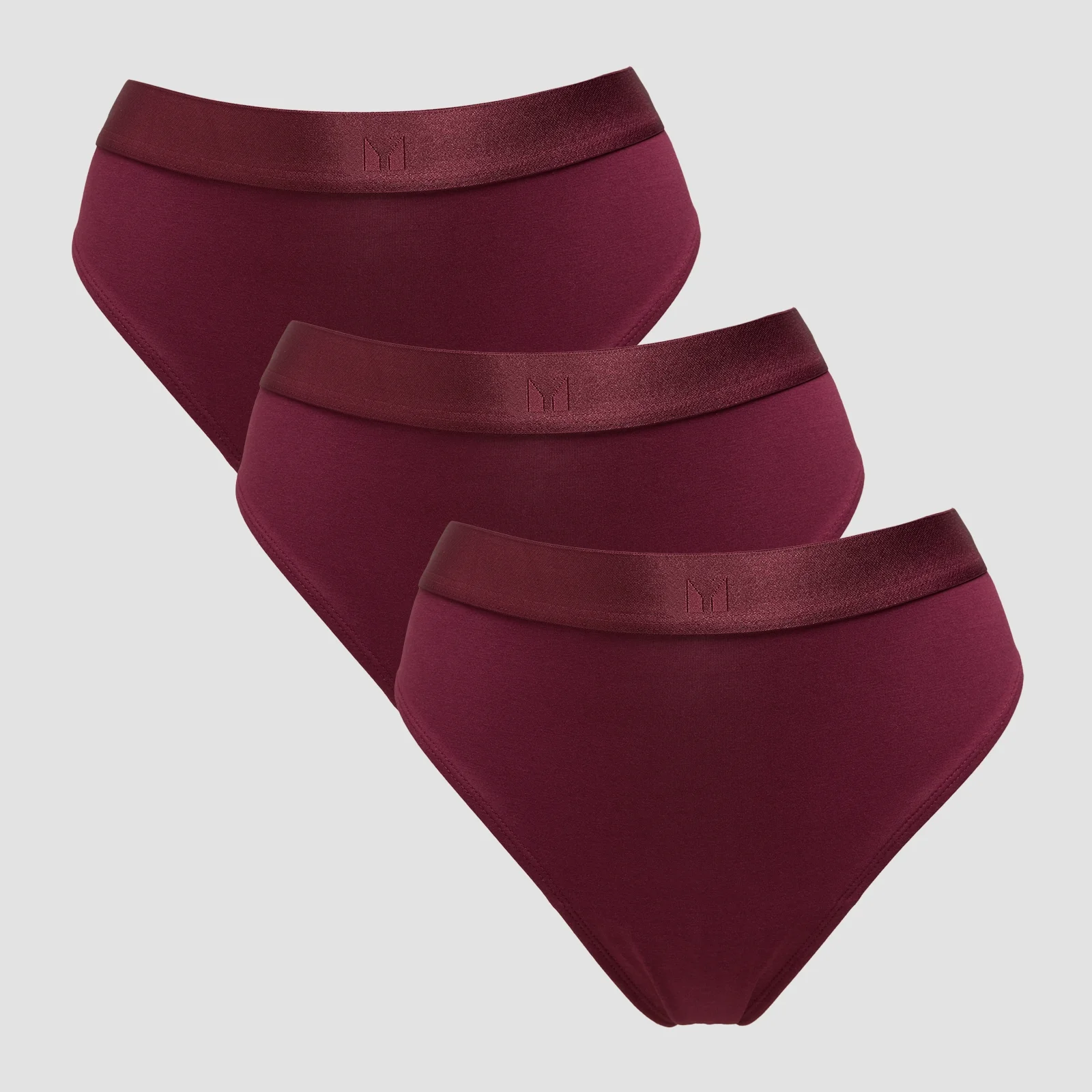 MP Dámské Mid Rise Bikini Kalhotky (3 ks v balení) – Tmavě Bobulové - M Obrázek 1