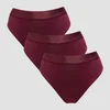 MP Dámské Mid Rise Bikini Kalhotky (3 ks v balení) – Tmavě Bobulové