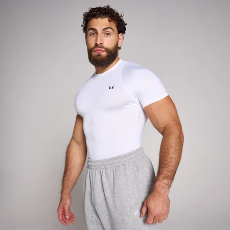 MP Pánské Training Baselayer Tričko S Krátkým Rukávem – Bílé