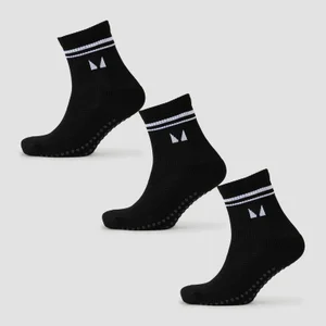 MP Ponožky Na Pilates (3 páry) – Černé - Size UK 2-5
