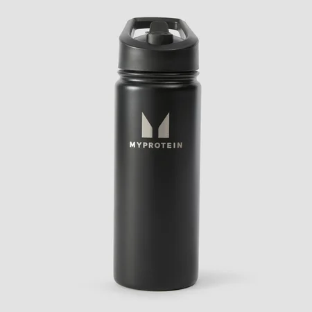 Myprotein Lahev Z Recyklovaného Kovu S Výklopným Brčkem 500 ml – Černá