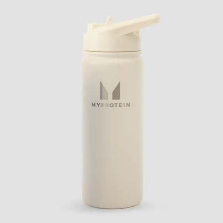 Myprotein Lahev Z Recyklovaného Kovu S Výklopným Brčkem 500 ml – Přírodní Krémová