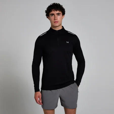 MP Pánské Active Gridded 1/4 Zip – Černé