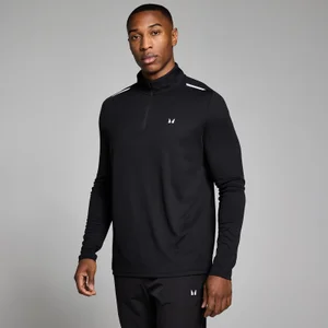 MP Pánská Active Mikina s 1/4 Zipem a Mřížkovou Strukturou - Černá - Size S