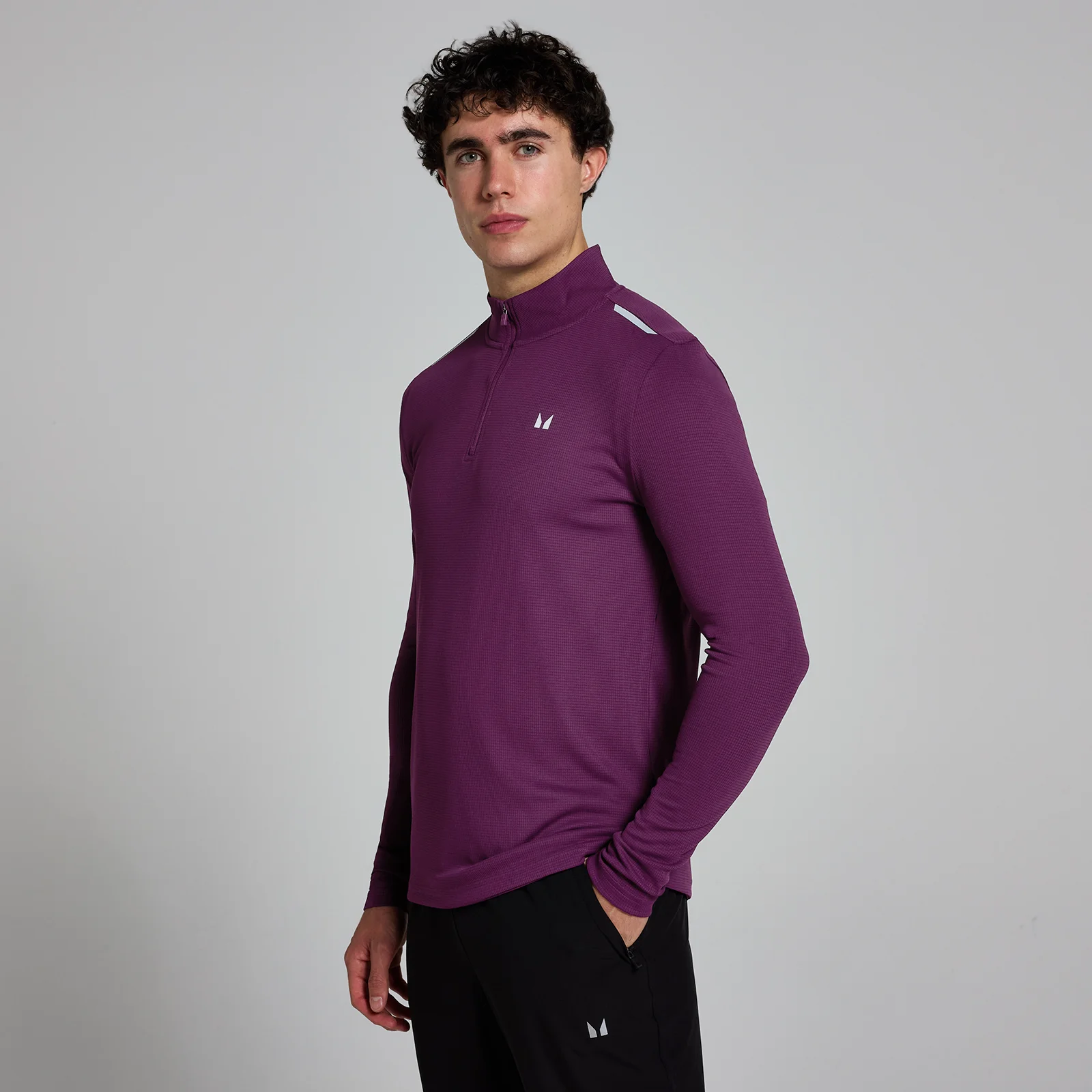 MP Pánské Active Gridded 1/4 Zip – Švestkové - S Obrázek 1