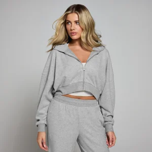 MP Dámská Soft Touch Mikina S Kapucí Na Zip – Šedý Melír - Size XS