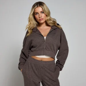 MP Dámská Soft Touch Mikina S Kapucí Na Zip – Čokoládová - Size L